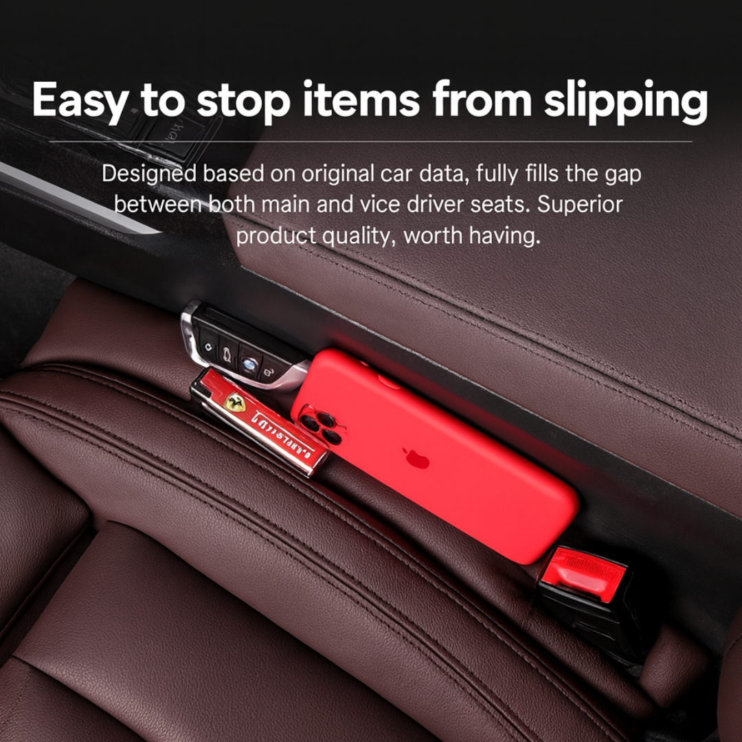 GapGuard Universal Car Seat Gap Filler – Anti-Drop Pad with Seatbelt Slot