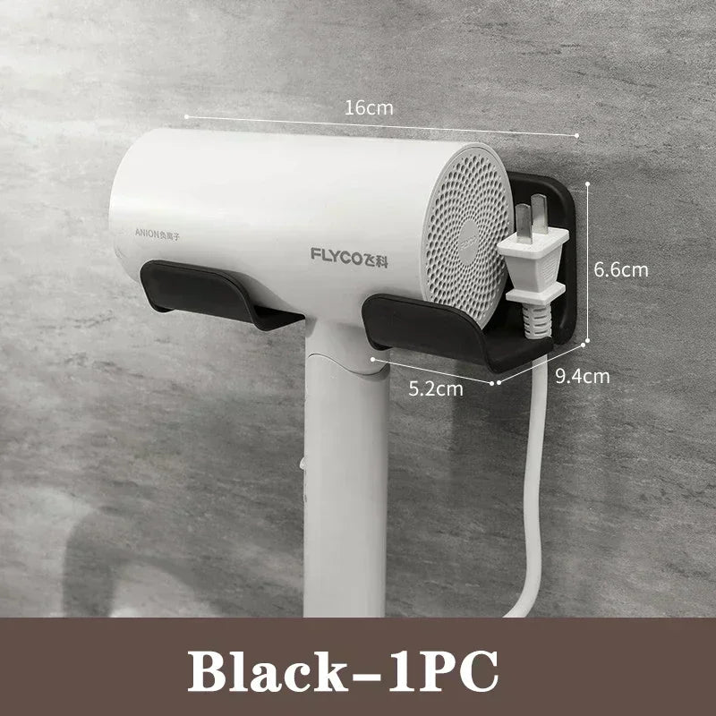 Hair Dryer Holder Wall Mounted Hair Straightener Dryer Hair Stand Bathroom Organizer Shelves Washroom Organization Shelves