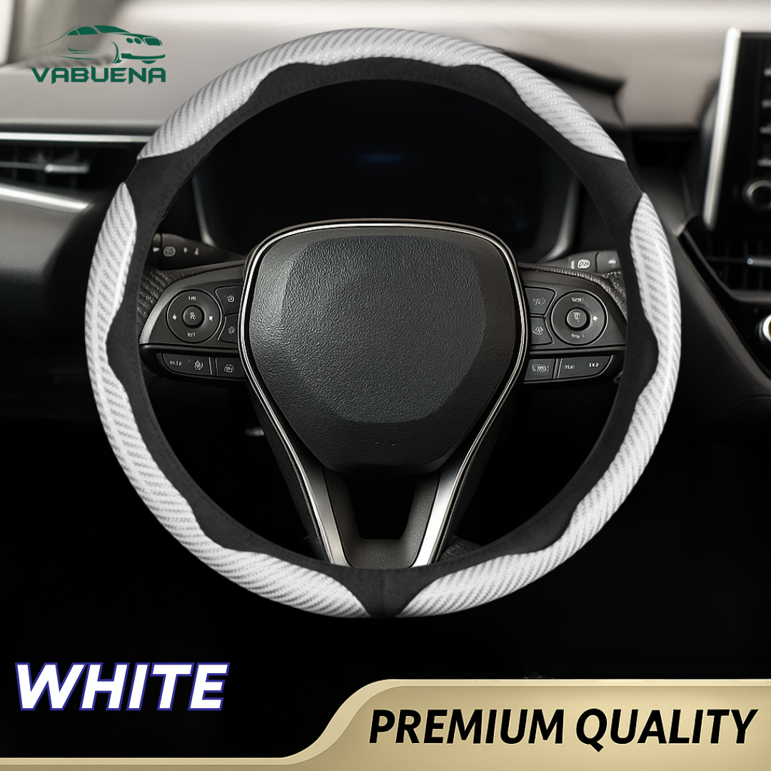 Samoz Shield - Universal Fit Anti-Slip Carbon Fiber Silicone Steering Wheel Cover