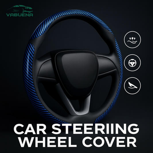 Samoz Shield - Universal Fit Anti-Slip Carbon Fiber Silicone Steering Wheel Cover