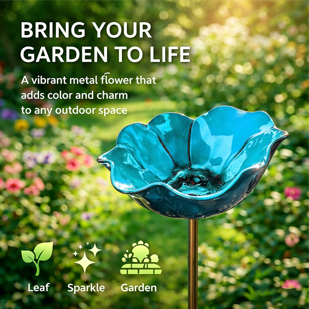 Romessia™ - Colorful Metal Flower Stake for Birds, Bees & Butterflies