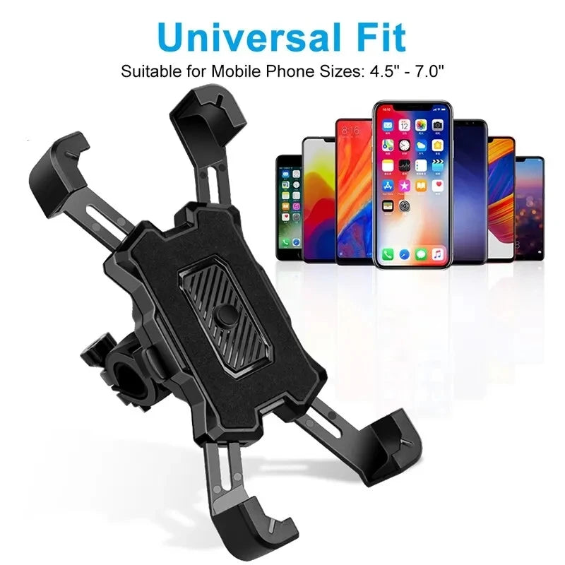 360° Rotatable Electric Bicycle Phone Holder for iPhone Xiaomi Riding MTB Bike Moto Motorcycle Stand Bracket Non-slip Cycling - black