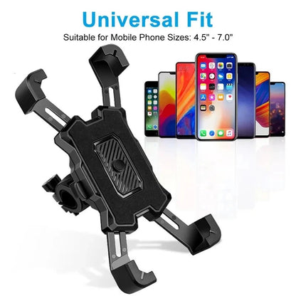 360° Rotatable Electric Bicycle Phone Holder for iPhone Xiaomi Riding MTB Bike Moto Motorcycle Stand Bracket Non-slip Cycling - black