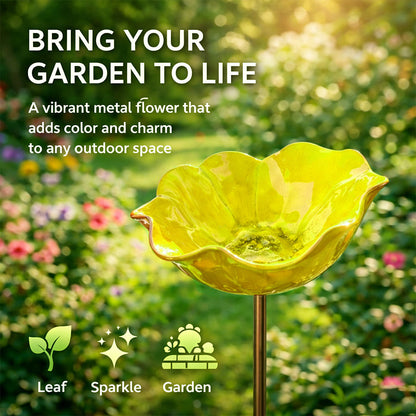 Romessia™ - Colorful Metal Flower Stake for Birds, Bees & Butterflies