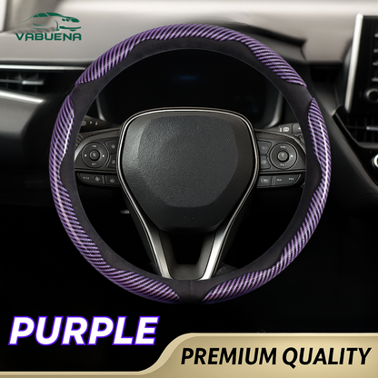 Samoz Shield - Universal Fit Anti-Slip Carbon Fiber Silicone Steering Wheel Cover