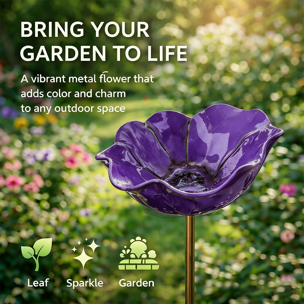 Romessia™ - Colorful Metal Flower Stake for Birds, Bees & Butterflies