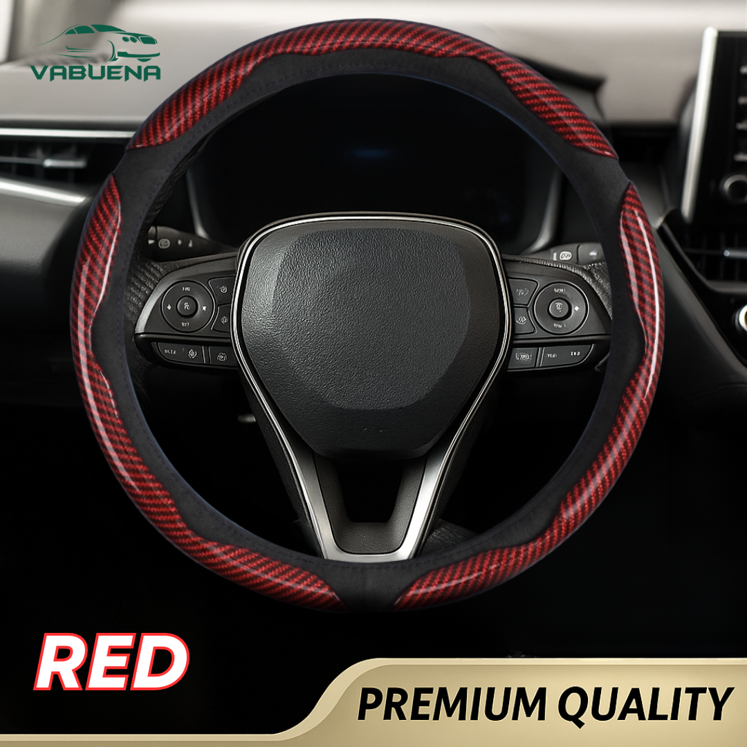 Samoz Shield - Universal Fit Anti-Slip Carbon Fiber Silicone Steering Wheel Cover