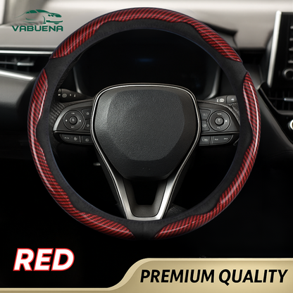 Samoz Shield - Universal Fit Anti-Slip Carbon Fiber Silicone Steering Wheel Cover