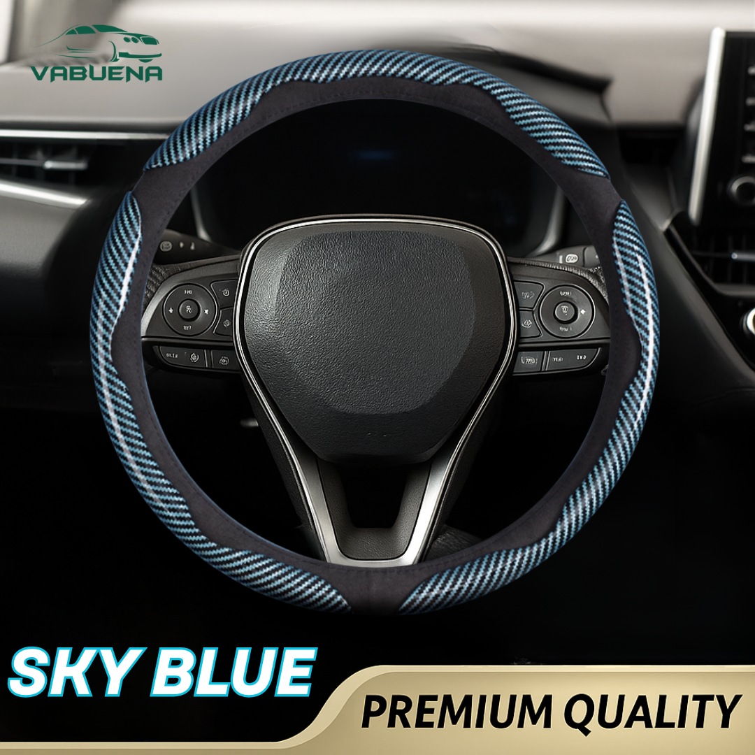 Samoz Shield - Universal Fit Anti-Slip Carbon Fiber Silicone Steering Wheel Cover