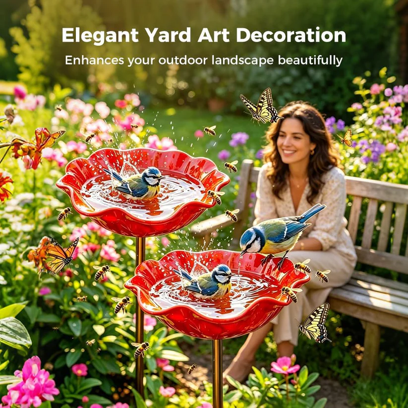 Romessia™ - Colorful Metal Flower Stake for Birds, Bees & Butterflies