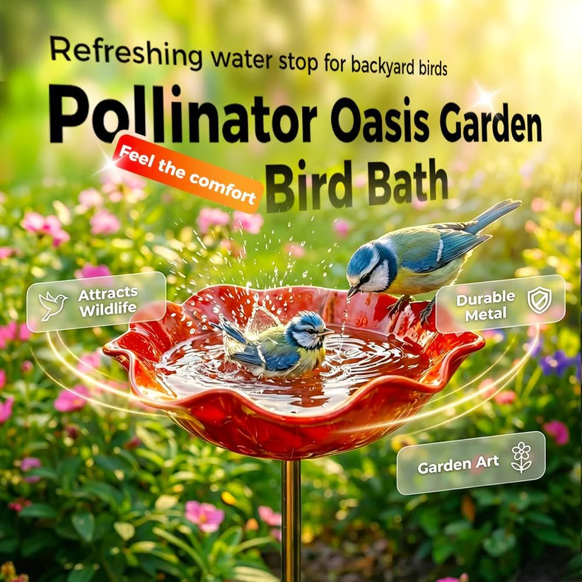 Romessia™ - Colorful Metal Flower Stake for Birds, Bees & Butterflies
