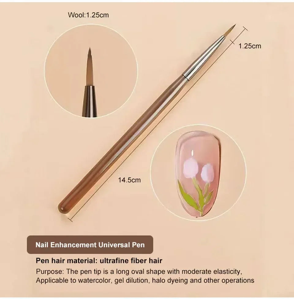 9 PC UV Gel Nail Art Brush Set for Painting Nails Tip Display Painting Tool