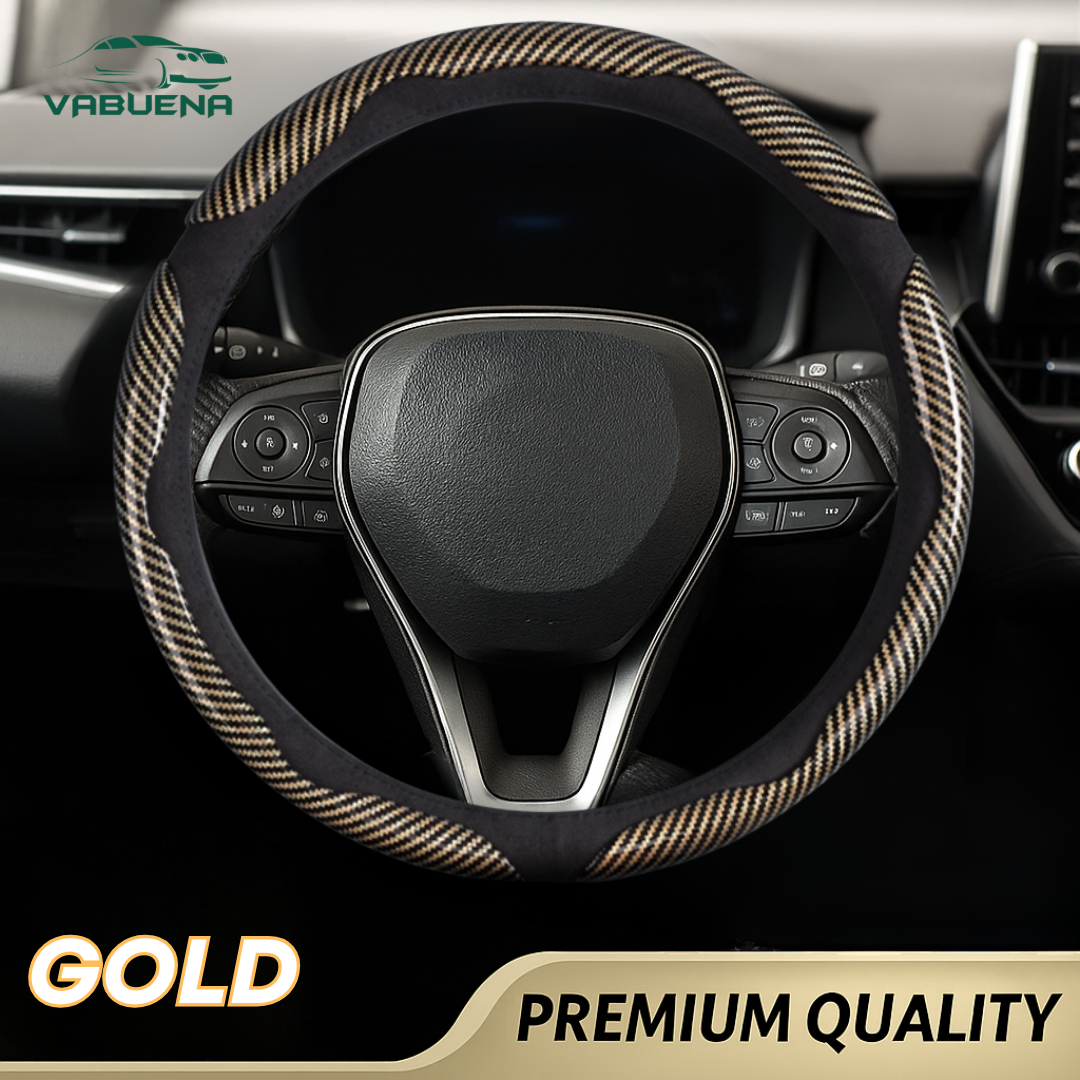 Samoz Shield - Universal Fit Anti-Slip Carbon Fiber Silicone Steering Wheel Cover