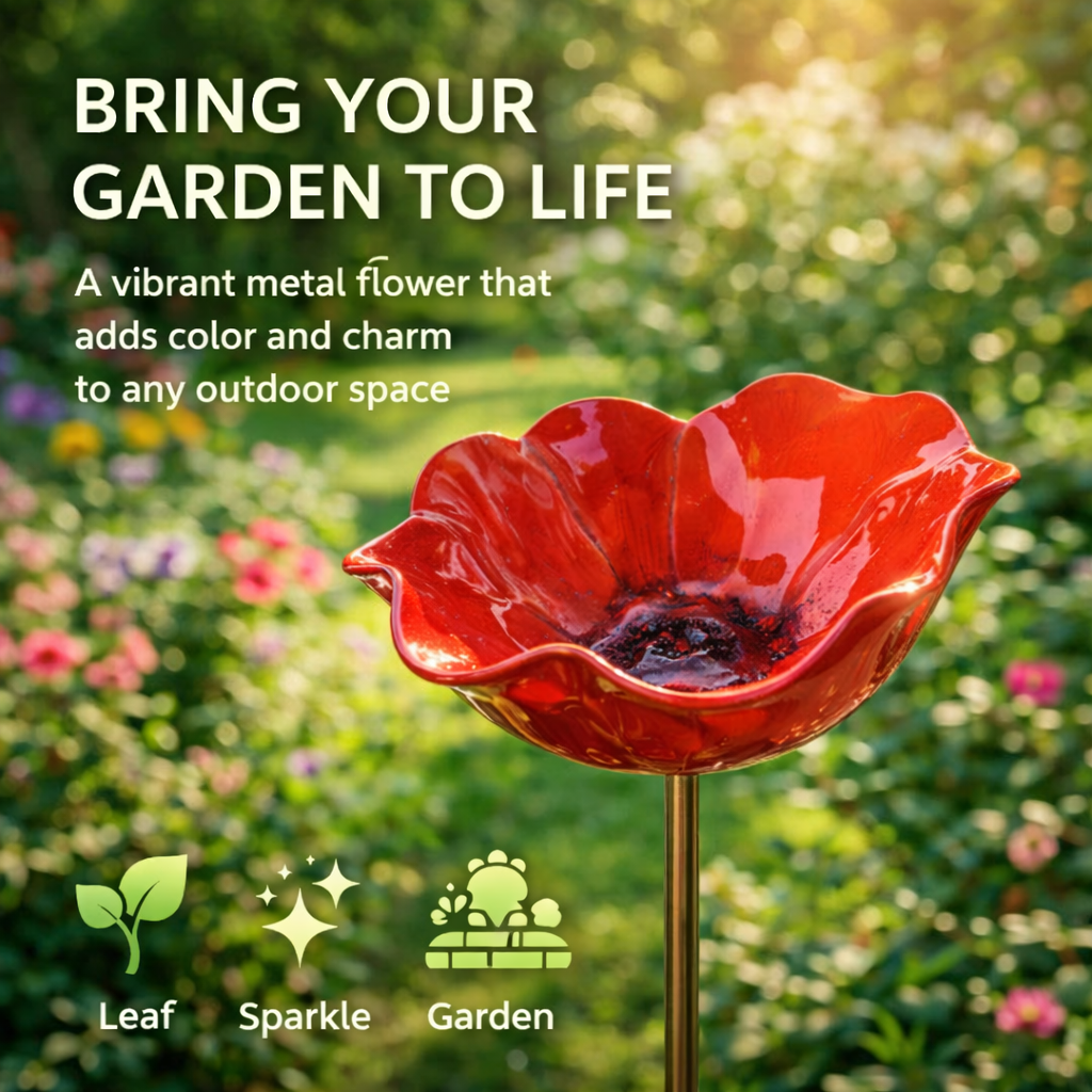 Romessia™ - Colorful Metal Flower Stake for Birds, Bees & Butterflies