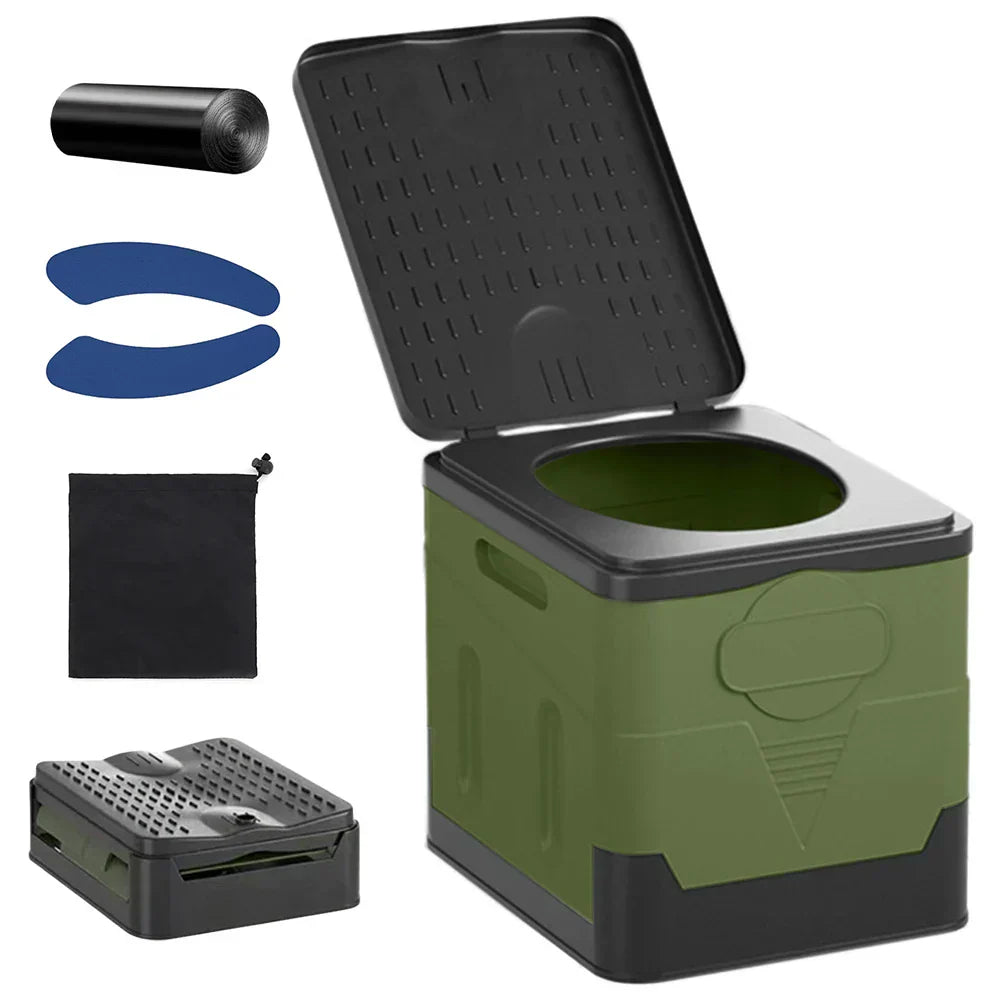 Portable Folding Toilet for Travel, Camping & Emergencies