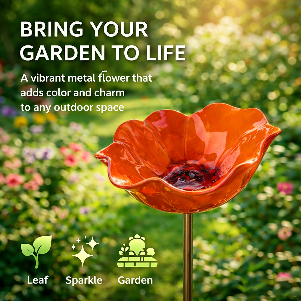 Romessia™ - Colorful Metal Flower Stake for Birds, Bees & Butterflies
