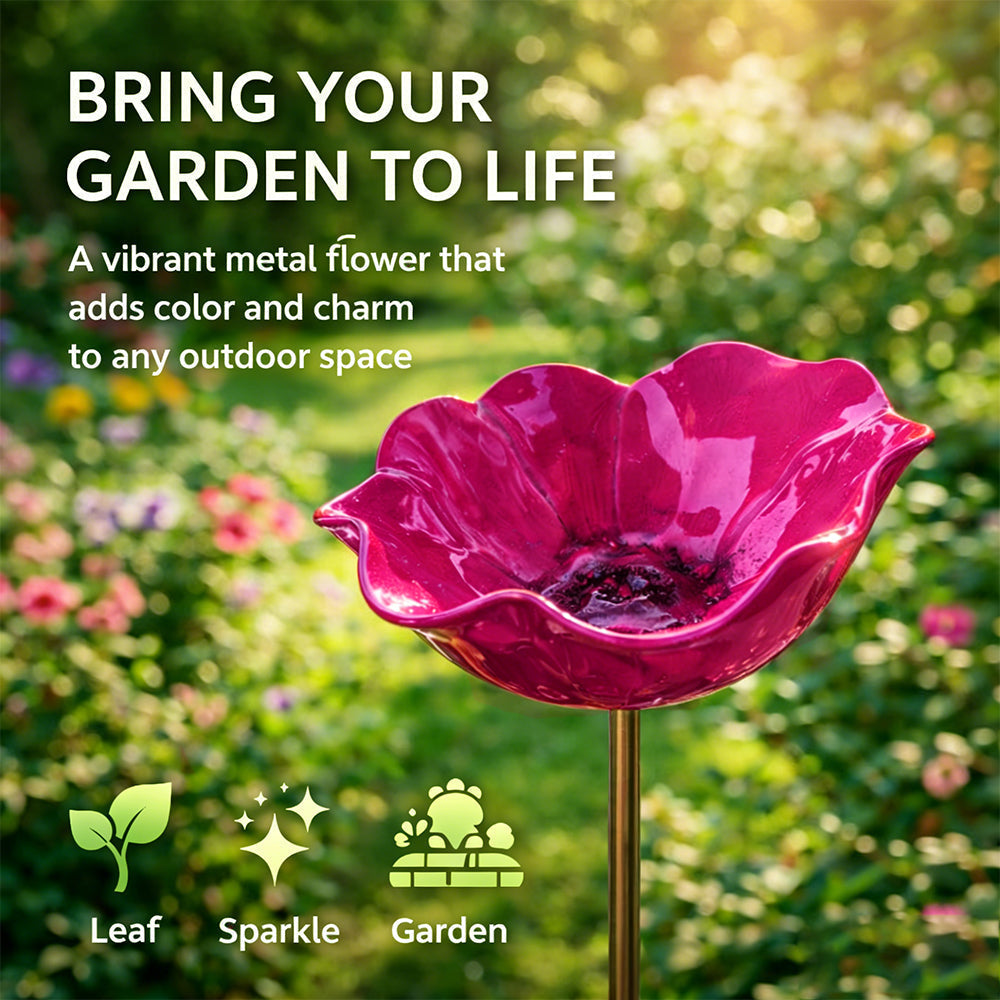 Romessia™ - Colorful Metal Flower Stake for Birds, Bees & Butterflies