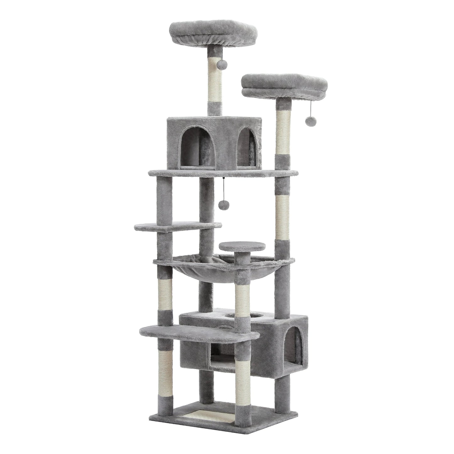 Large Cat Tree Multi-Level Plush Cat Condo with Scratching Posts Scratching Boards Perches Caves