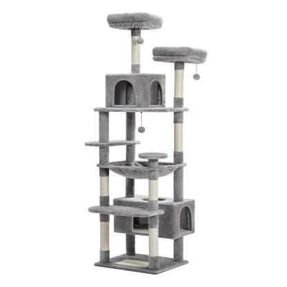 Large Cat Tree Multi-Level Plush Cat Condo with Scratching Posts Scratching Boards Perches Caves