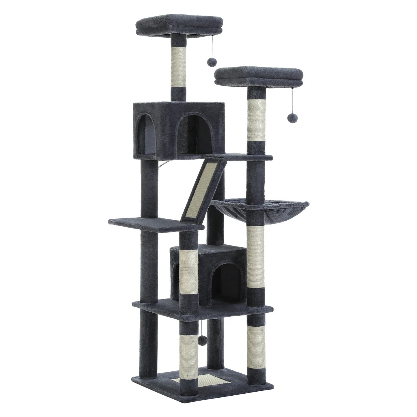 Large Cat Tree Multi-Level Plush Cat Condo with Scratching Posts Scratching Boards Perches Caves