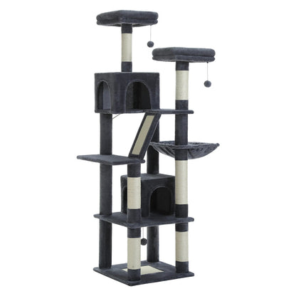Large Cat Tree Multi-Level Plush Cat Condo with Scratching Posts Scratching Boards Perches Caves