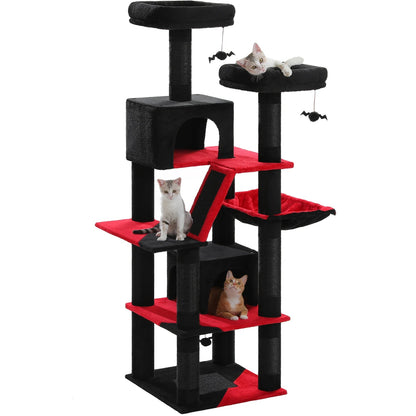 Large Cat Tree Multi-Level Plush Cat Condo with Scratching Posts Scratching Boards Perches Caves