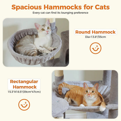 Large Cat Tree Multi-Level Plush Cat Condo with Scratching Posts Scratching Boards Perches Caves