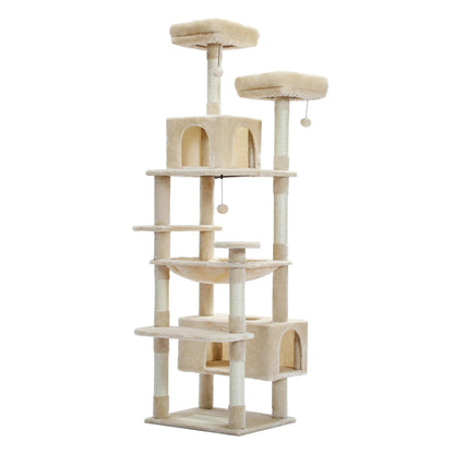 Large Cat Tree Multi-Level Plush Cat Condo with Scratching Posts Scratching Boards Perches Caves