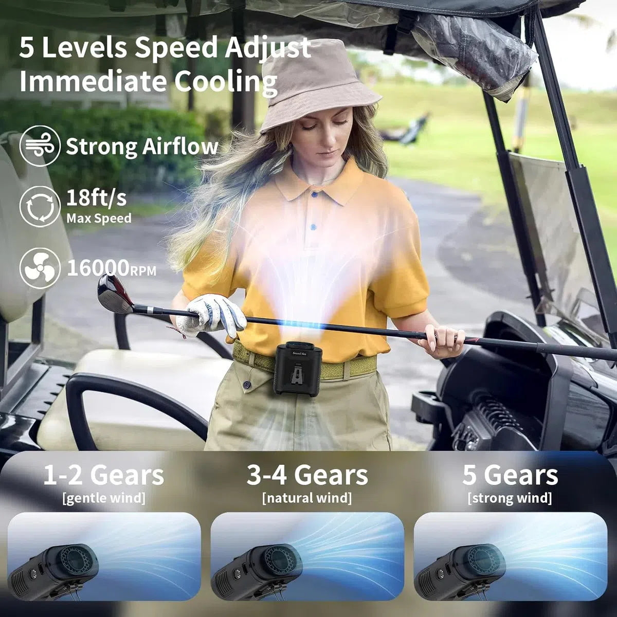 Portable 3 in 1 Outdoor Fan with Torch