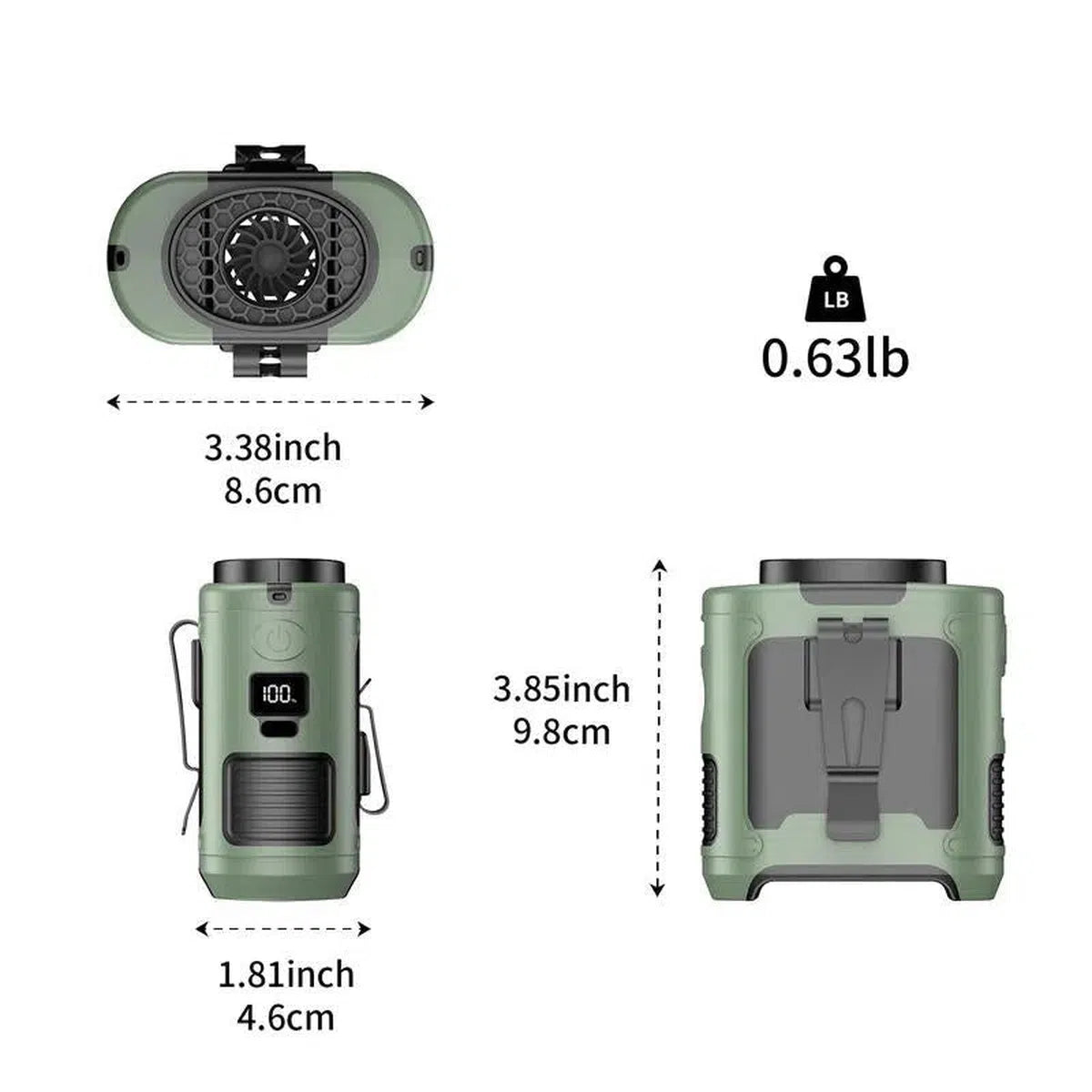 Portable 3 in 1 Outdoor Fan with Torch