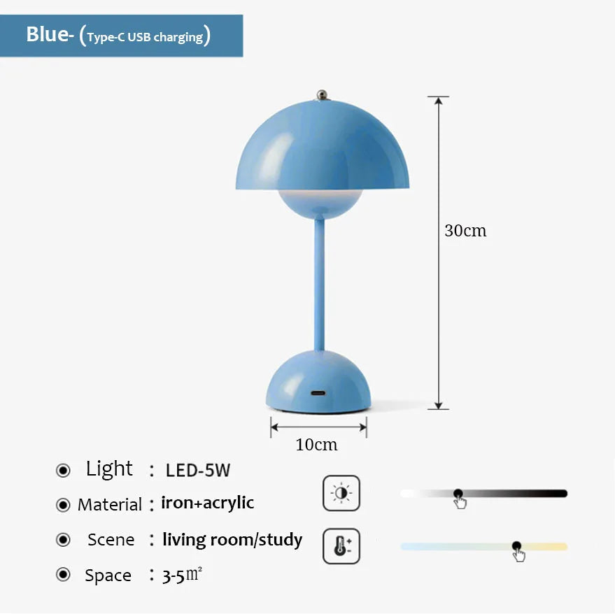 USB Rechargeable Mushroom Table Lamp