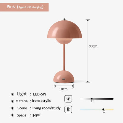 USB Rechargeable Mushroom Table Lamp