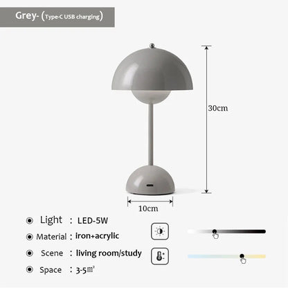 USB Rechargeable Mushroom Table Lamp